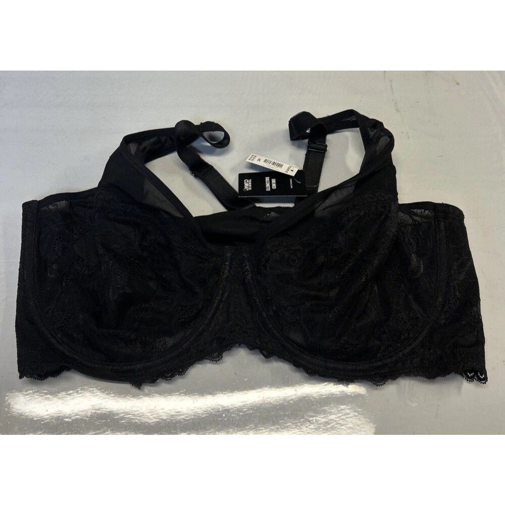 Torrid Curve Bra 48C Black Lace, Unlined￼Balconette Underwire NWT Fiminine